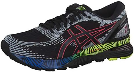 Black Mens Gel-Nimbus 21 Running Sohes, Color Black/Electric Blue
